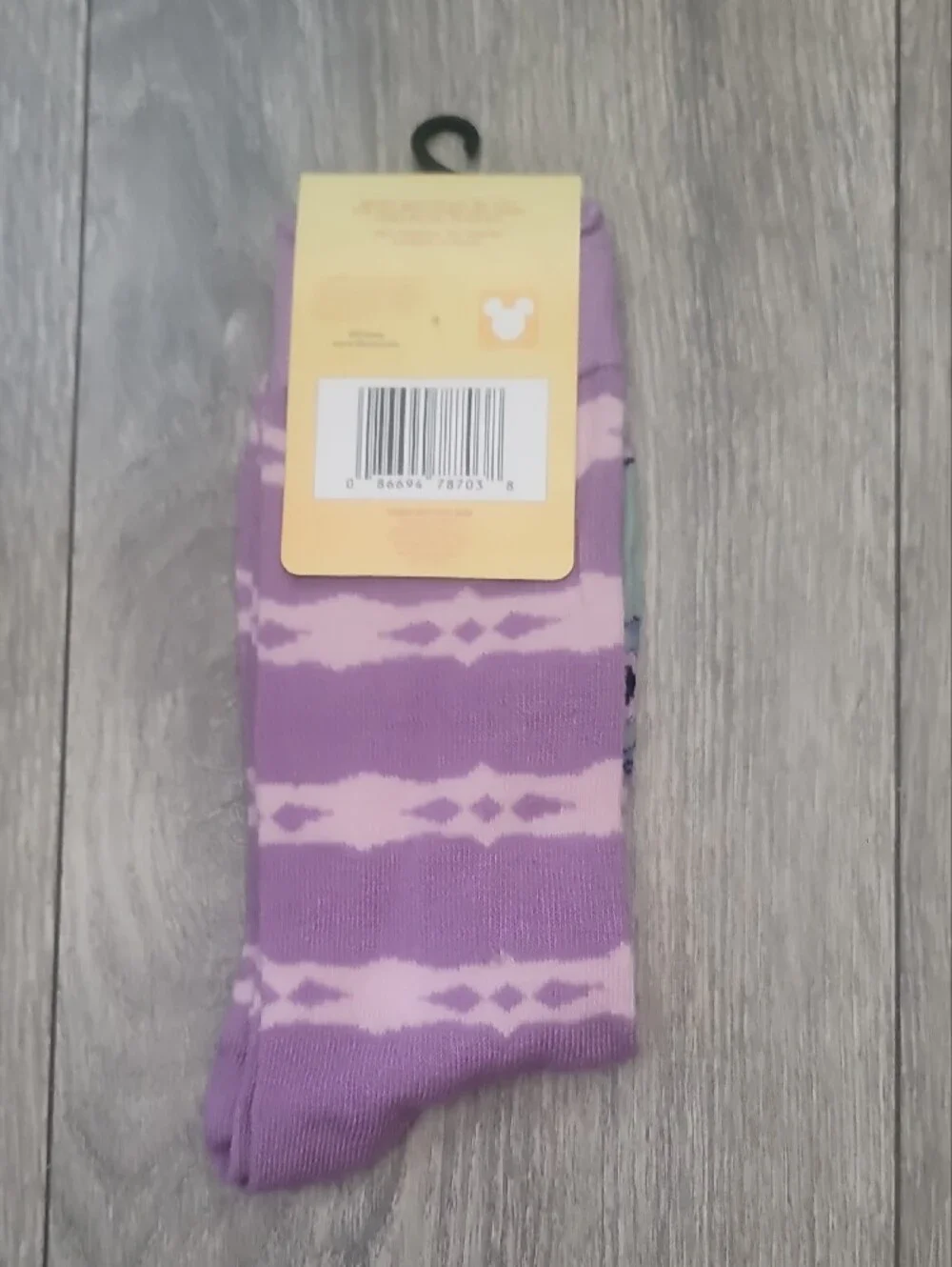 Disney Purple & Light Pink Stitch with Sunglasses Graphic Casual Crew Socks
